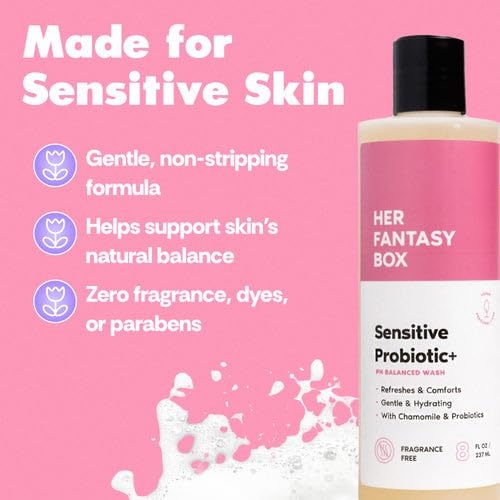 image:imageHer Fantasy Box Bright amp Even Skin Kit Turmeric Vitamin C Body Wash Sensitive Probiotic Wash Renew Her Oil amp Pineapple Crme Body Oil for Soft Glowing Skin