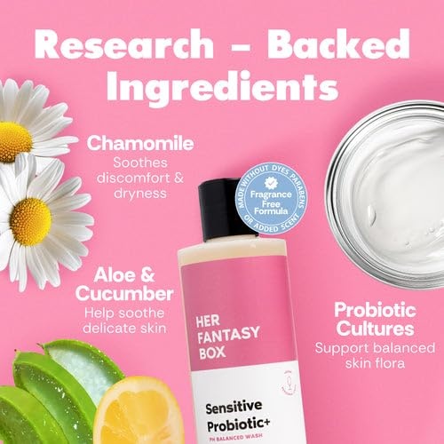 image:imageHer Fantasy Box Smooth Skin Set Charcoal Exfoliating Body Wash Sensitive Probiotic Wash Lavender Body Oil amp Renew Her Oil for Soft Silky Skin