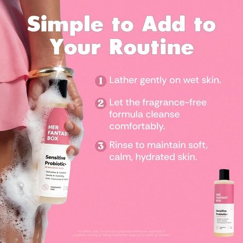 image:imageHer Fantasy Box Smooth Skin Set Charcoal Exfoliating Body Wash Sensitive Probiotic Wash Lavender Body Oil amp Renew Her Oil for Soft Silky Skin