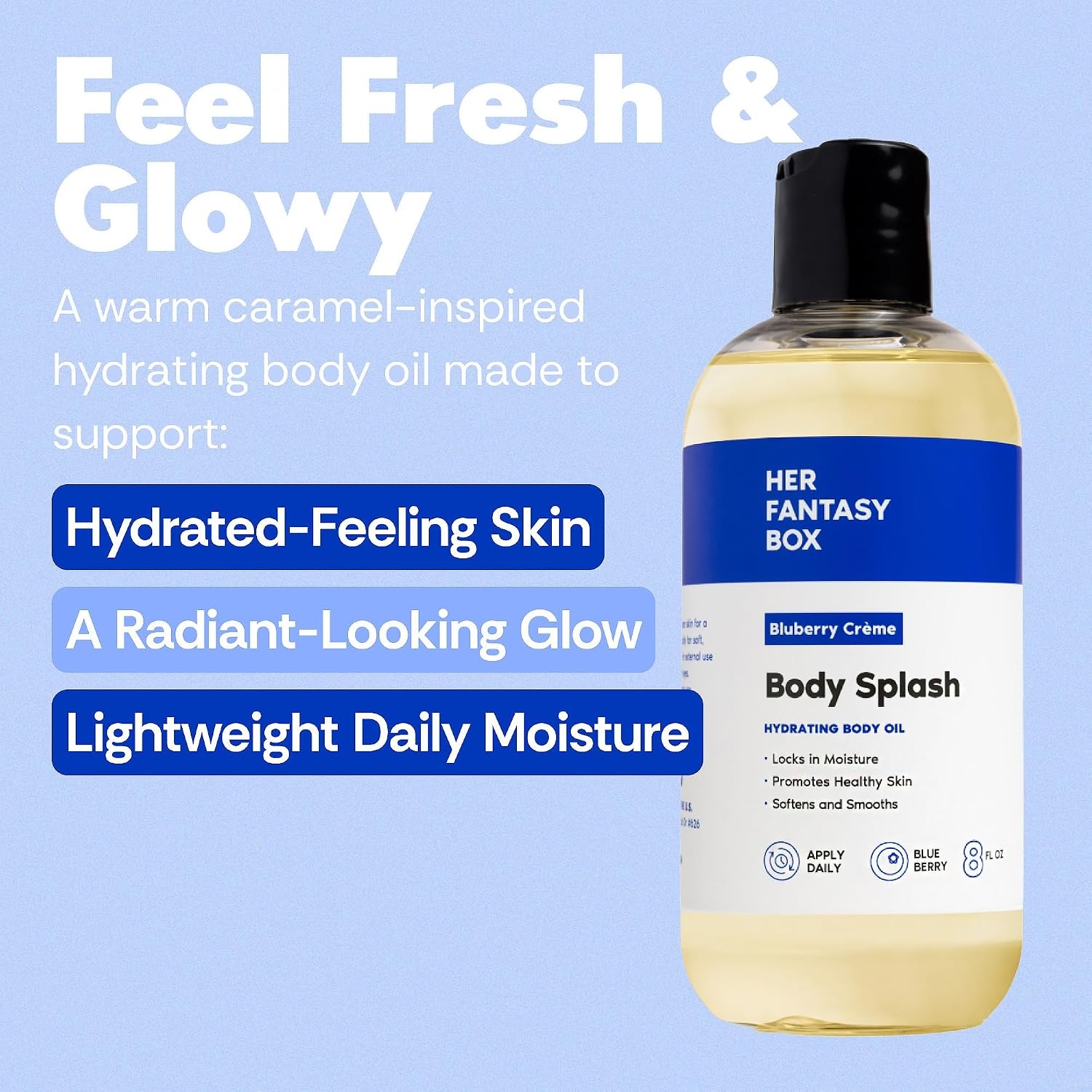 image:imageHer Fantasy Box Sweet Skin Body Oil Bundle Caramel Vanilla Cherry amp Blueberry Hydrating Body Oils for Soft Glowing Skin