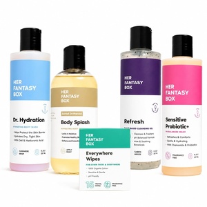 Her Fantasy Box | Date Night Set – Hydrating Body Wash, Sandalwood Body Oil, Refresh Wash, Sensitive Probiotic Wash & Everywhere Wipes for Soft, Fresh Skin
