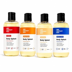 Her Fantasy Box | Sweet Skin Body Oil Bundle – Caramel, Vanilla, Cherry & Blueberry Hydrating Body Oils for Soft, Glowing Skin