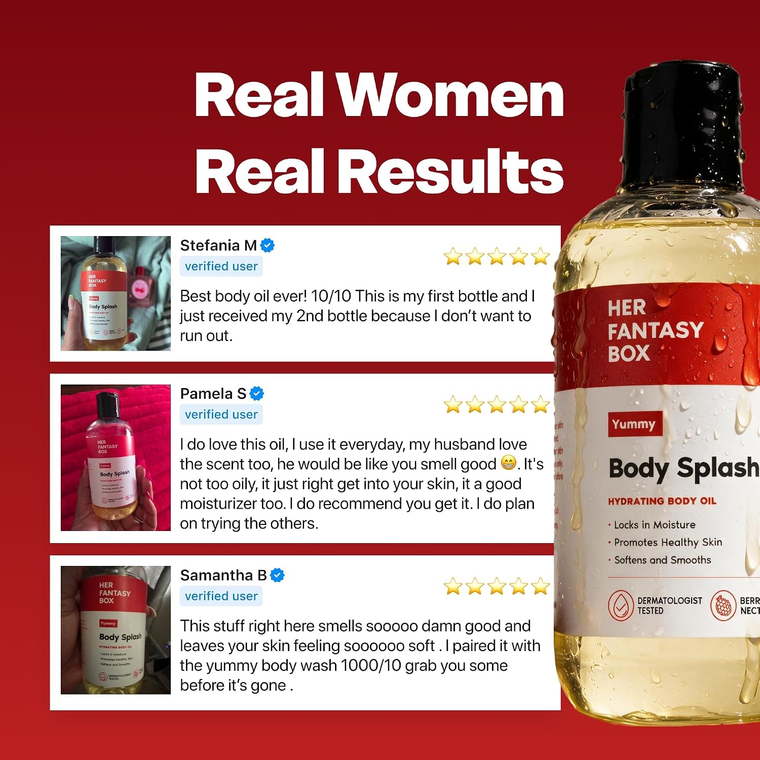 image:imageHer Fantasy Box Body Splash Hydrating Body Oil Pineapple Creme Moisturizing NonGreasy Formula for Soft Smooth Skin AllNatural Lightweight amp NourishingYummy