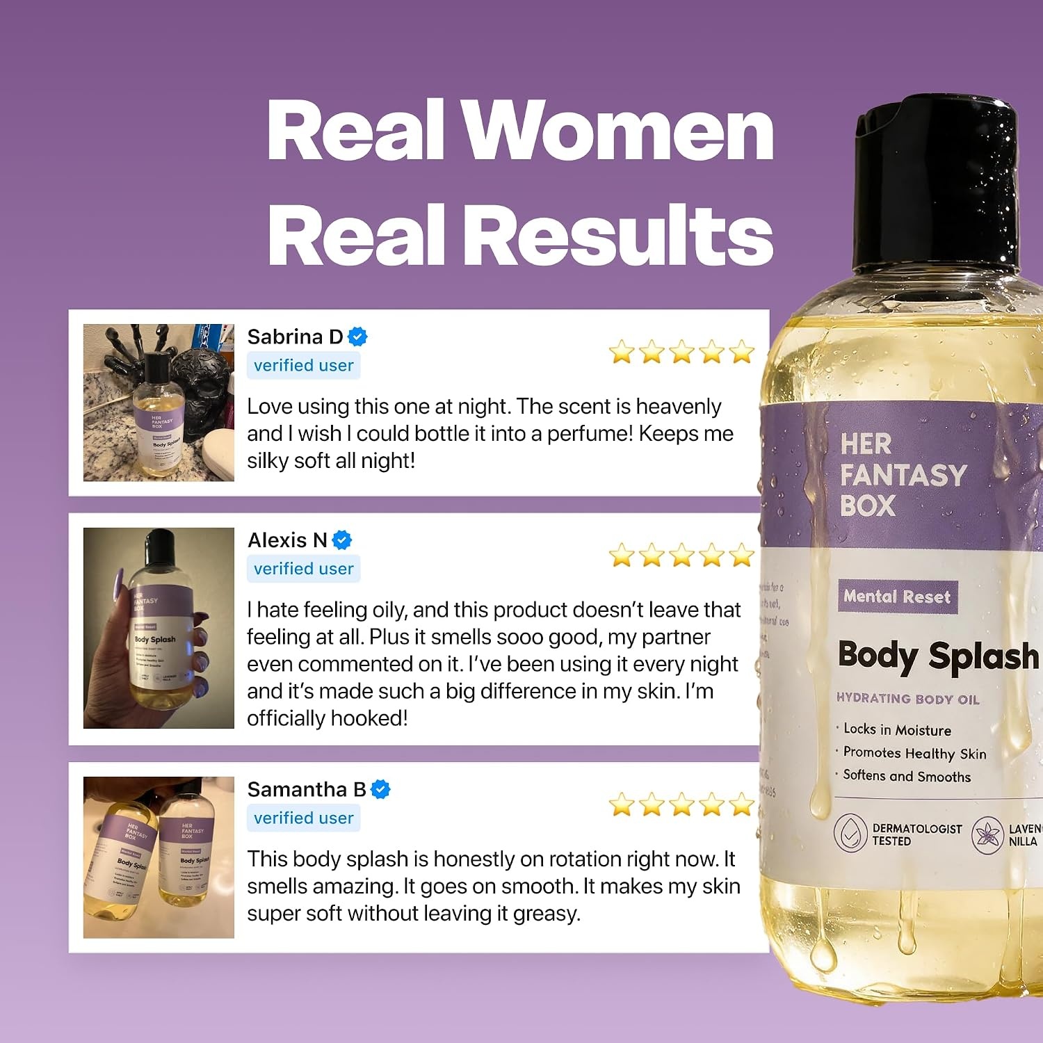 image:imageHer Fantasy Box Body Splash Hydrating Body Oil Pineapple Creme Moisturizing NonGreasy Formula for Soft Smooth Skin AllNatural Lightweight amp NourishingMental Reset