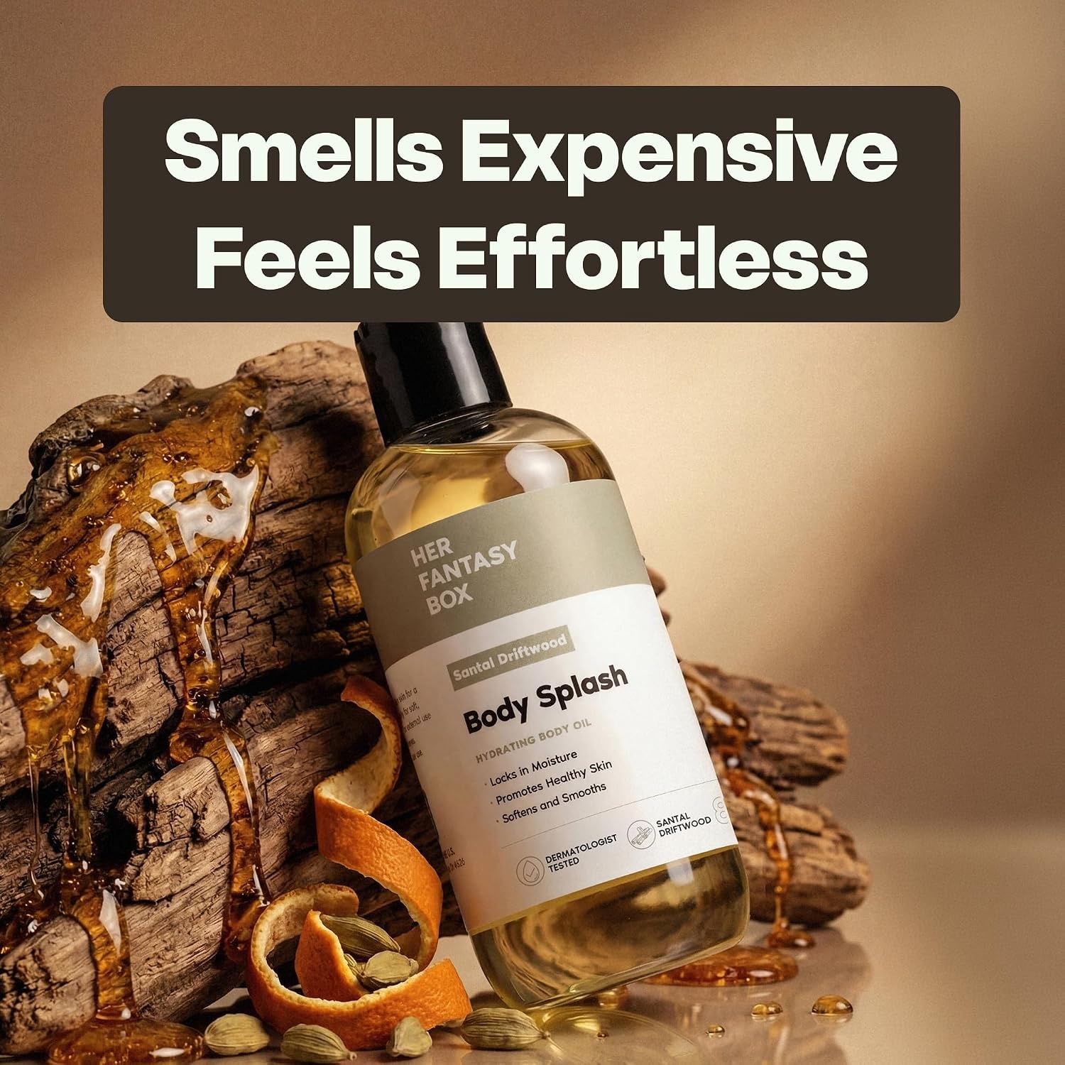 image:imageHer Fantasy Box Body Splash Hydrating Body Oil Pineapple Creme Moisturizing NonGreasy Formula for Soft Smooth Skin AllNatural Lightweight amp NourishingSantal Driftwood