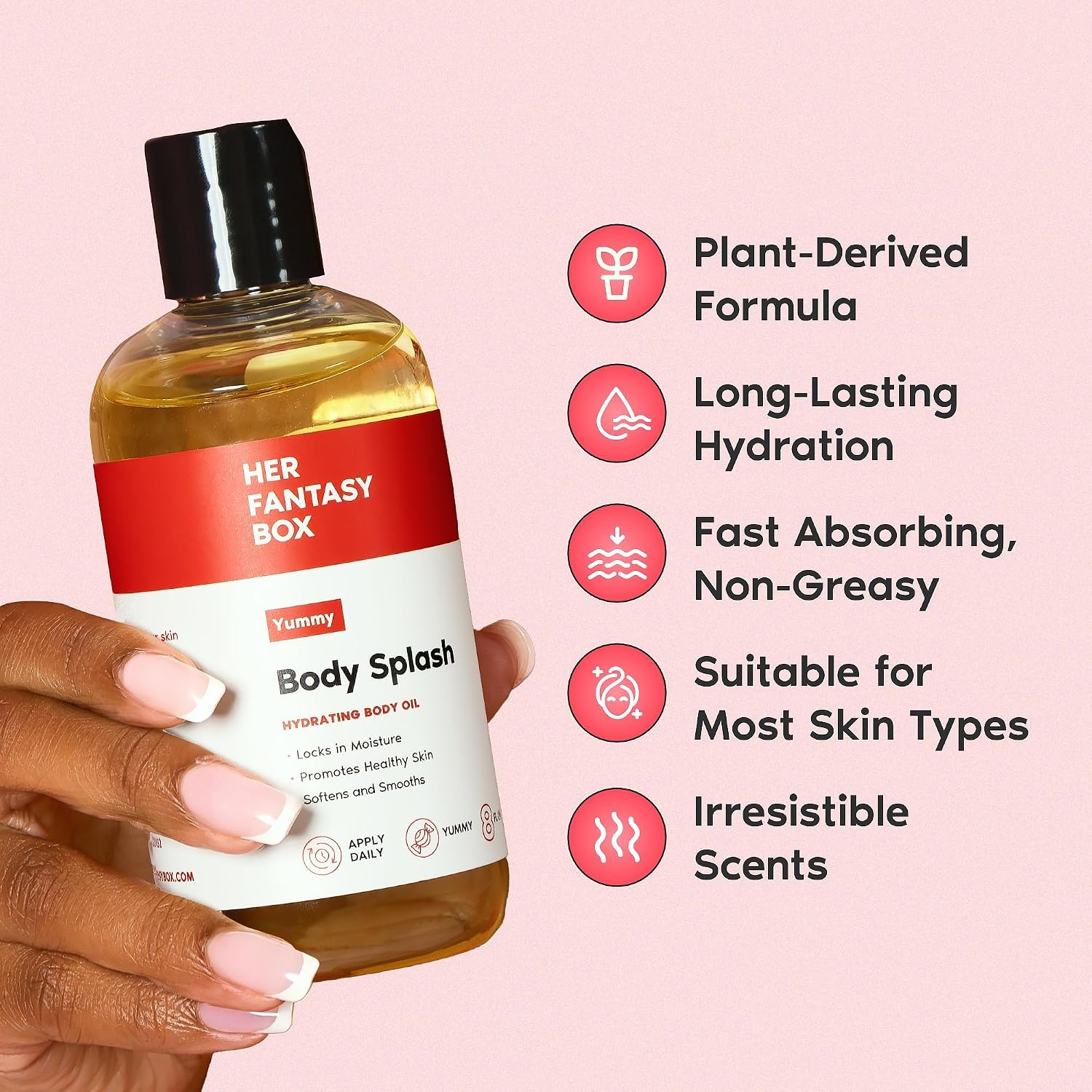 image:imageHer Fantasy Box Body Splash Hydrating Body Oil Pineapple Creme Moisturizing NonGreasy Formula for Soft Smooth Skin AllNatural Lightweight amp NourishingYummy