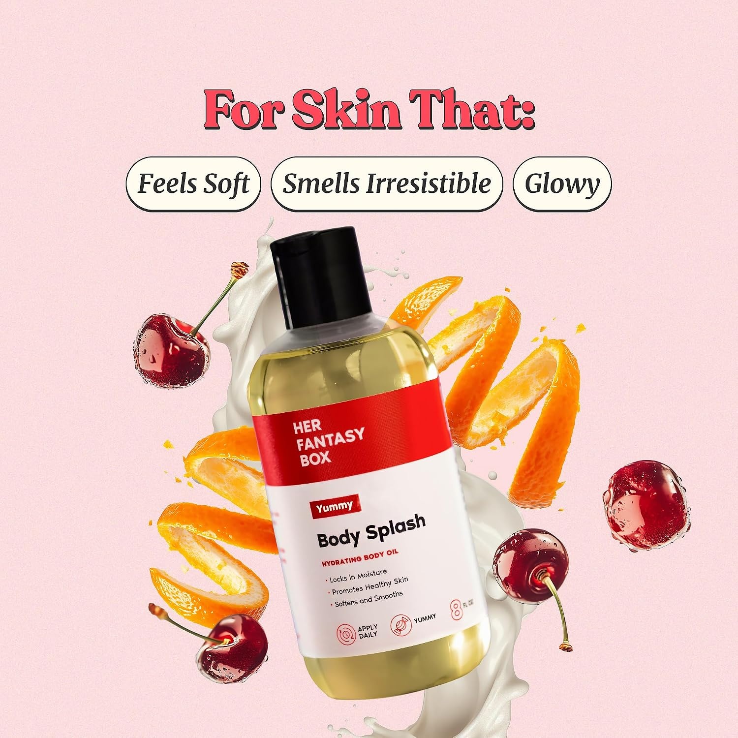 image:imageHer Fantasy Box Body Splash Hydrating Body Oil Pineapple Creme Moisturizing NonGreasy Formula for Soft Smooth Skin AllNatural Lightweight amp NourishingYummy