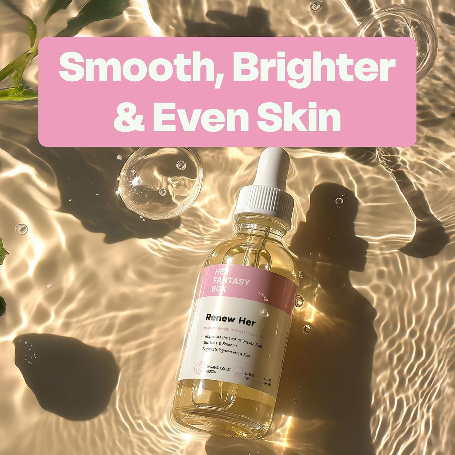 image:imageHer Fantasy Box Renew Her Natural Rejuvenating Yoni Oil for Dark Spots Ingrown Hair and Skin Brightening Nourishing Moisturizing Formula for All Skin Types2 Fl Oz Pack of 1