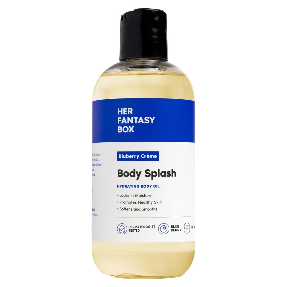 image:imageHer Fantasy Box Body Splash Hydrating Body Oil Pineapple Creme Moisturizing NonGreasy Formula for Soft Smooth Skin AllNatural Lightweight amp NourishingBlueberry