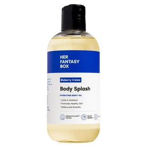 Her Fantasy Box | Body Splash Hydrating Body Oil (Pineapple Creme) – Moisturizing, Non-Greasy Formula for Soft, Smooth Skin – All-Natural, Lightweight & Nourishing(Blueberry)