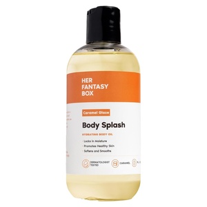 Her Fantasy Box | Body Splash Hydrating Body Oil (Pineapple Creme) – Moisturizing, Non-Greasy Formula for Soft, Smooth Skin – All-Natural, Lightweight & Nourishing(Caramel)