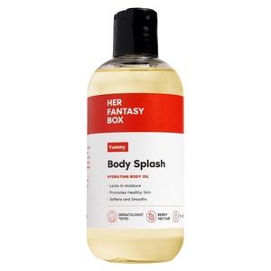 Her Fantasy Box | Body Splash Hydrating Body Oil (Pineapple Creme) – Moisturizing, Non-Greasy Formula for Soft, Smooth Skin – All-Natural, Lightweight & Nourishing(Yummy)